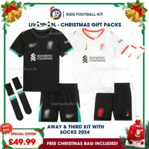 Lvr^_^pooI FC Gift Pack – Away & Third Kids Football Kit 2024/25 (With Socks)
